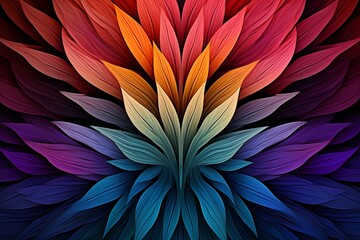 Exotic Bird Feather Gradients: Kaleidoscopic Feather Art