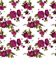 Textile and digital seamless pattern floral design