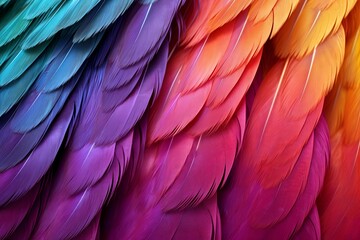 Exotic Bird Feather Gradients: Nature's Color Palette Burst
