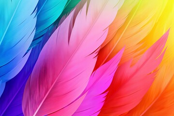 Exotic Bird Feather Gradients: Rainbow Spectrum Elegance