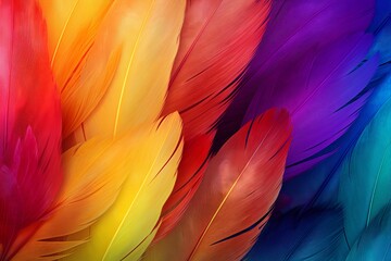 Rainbow Spectrum of Exotic Bird Feather Gradients