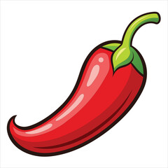 colorful illustration of red chili
