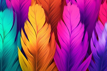 Exotic Bird Feather Gradients: Tropical Paradise Featherscape