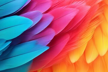 Exotic Bird Feather Gradients: Vibrant Macaw Color Spectrum