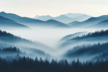 Mysterious Fog Gradient Overlays: Mountain Mist Ethereal Layers Captured in Photosolute