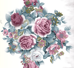 Textile and digital seamless floral pattern desing