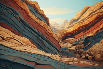 Rustic Canyon Rock Gradients: Geological Strata Visuals