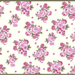 Textile and digital seamless floral pattern design