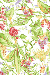 Textile and digital seamless floral pattern design