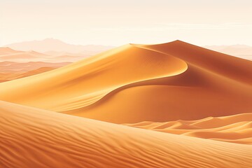 Fototapeta na wymiar Golden Dune Beauty: Surreal Sahara Sand Dune Gradients