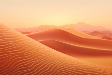 Golden Sunset Dunes: Sahara Sand Dune Gradients
