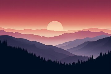 Smokey Mountain Gradient Scape: A Gentle Mountain Range Backdrop