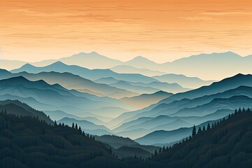 Smokey Mountain Gradients: Layered Textures in Dreamy Ranges