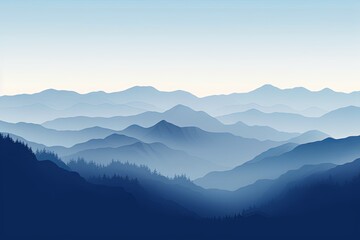 Smokey Mountain Range Mist: Mystical Gradient Wallpaper