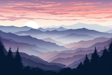 Smokey Mountain Tranquility: A Gradients Art Journey