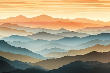 Smokey Mountain Range: Soft Gradients and Landscape Patterns