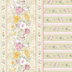 Textile and digital seamless pattern floral design