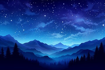 Starry Night Sky Gradients: Celestial Night Canvas Mastery