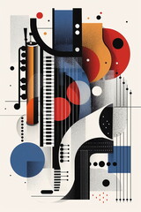 Abstract Jazz Music Poster Background Ai generative