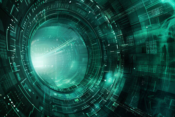 Obraz premium tech, technology theme, suitable for an image illustration or background, tech teal theme
