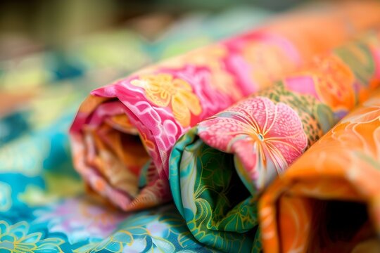 Batik floral fabric roll for apparel making ideal for textile business. Concept Textile Industry, Batik Fabric, Apparel Manufacturing, Floral Prints, Textile Business