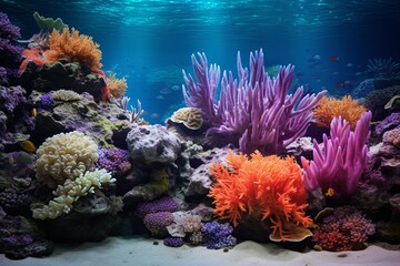 Fototapeta na wymiar Exotic Reef Color Transitions: Underwater Coral Gradients Showcase