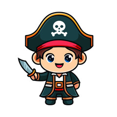 cute pirate cartoon character