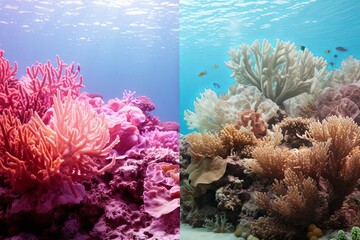 Underwater Reef Coral Gradients: Dazzling Biodiversity Color Wash