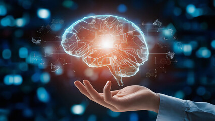 large language model AI machine learning concept brain business, photo.