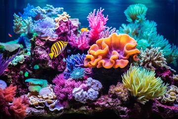 Vibrant Underwater Reef Coral Gradients - A Dazzling Ecosystem