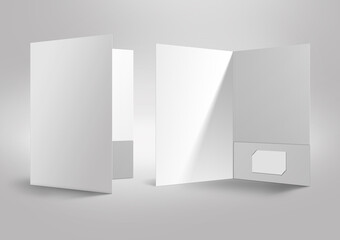 Folder Mockup 3D Rendering on Isolated Background