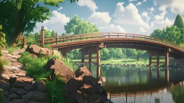 video view of the bridge to cross the river