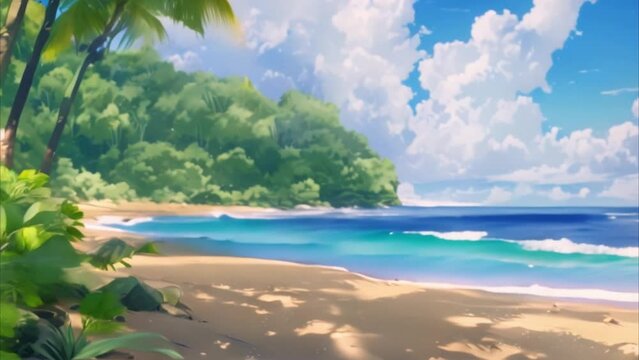 video summer beach scene