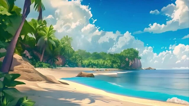 video summer beach scene