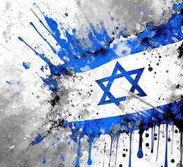 Vibrant flag of Israel - 796193494