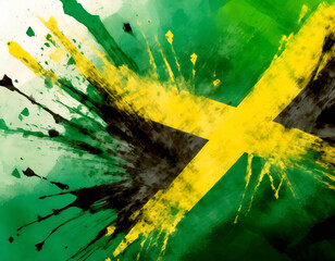 Vibrant jamaican flag - 796193616