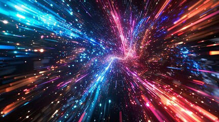 Vibrant abstract light explosion in space