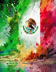 Vibrant mexican flag - 796194831