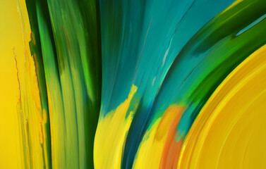 Green Yellow Abstract Paint Brush Stroke