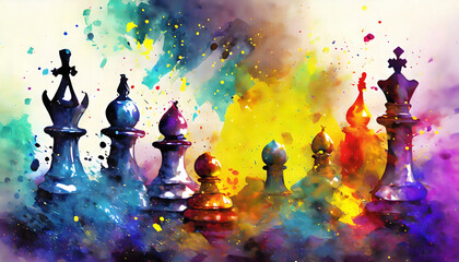 Lively chess pieces