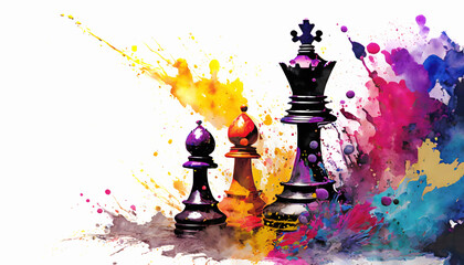 Lively chess pieces - 796195695