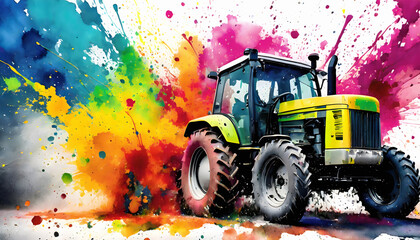 Lively farm tractor - 796196451