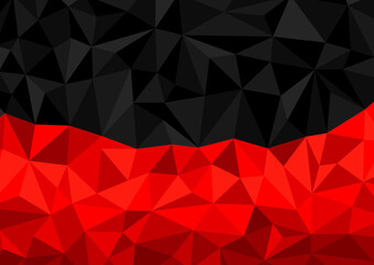 赤と黒のかっこいいポリゴン背景　幾何学模様　パターン 　サイズ比率3:4