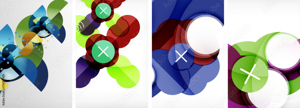 Aufkleber a bunch of different colored circles with x s on them high quality