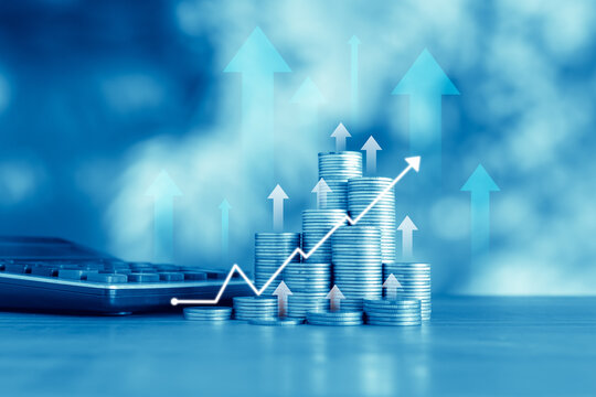 Stock market or forex trading graph and candlestick chart suitable for financial investment concept. Economy trends background for business idea and all art work design. Abstract finance background