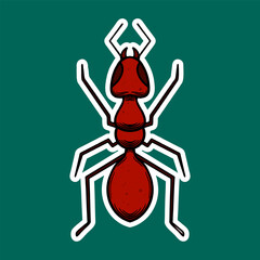 Hand drawn Insect Doodle Sticker Illustration