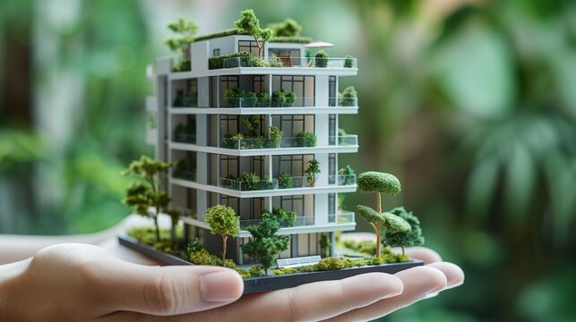 Nature-friendly building models with green plant walls
