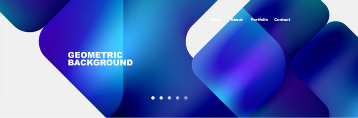 An automotive lighting event showcased a display of gadgets in macro photography with a violet and electric blue geometric background featuring squares and circles