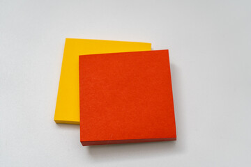 Adhesive note on white background