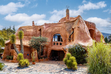 Casa Terracota, magical place, architecture and design, as well as other arts and crafts, come together. House made of clay Villa de Leyva, Boyaca department Colombia.